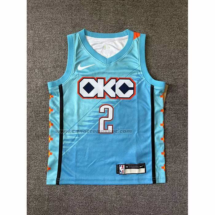 Maglia Bambino Oklahoma City Thunder Shai Gilgeous Alexander No 2 Citta 2018-19 Blu